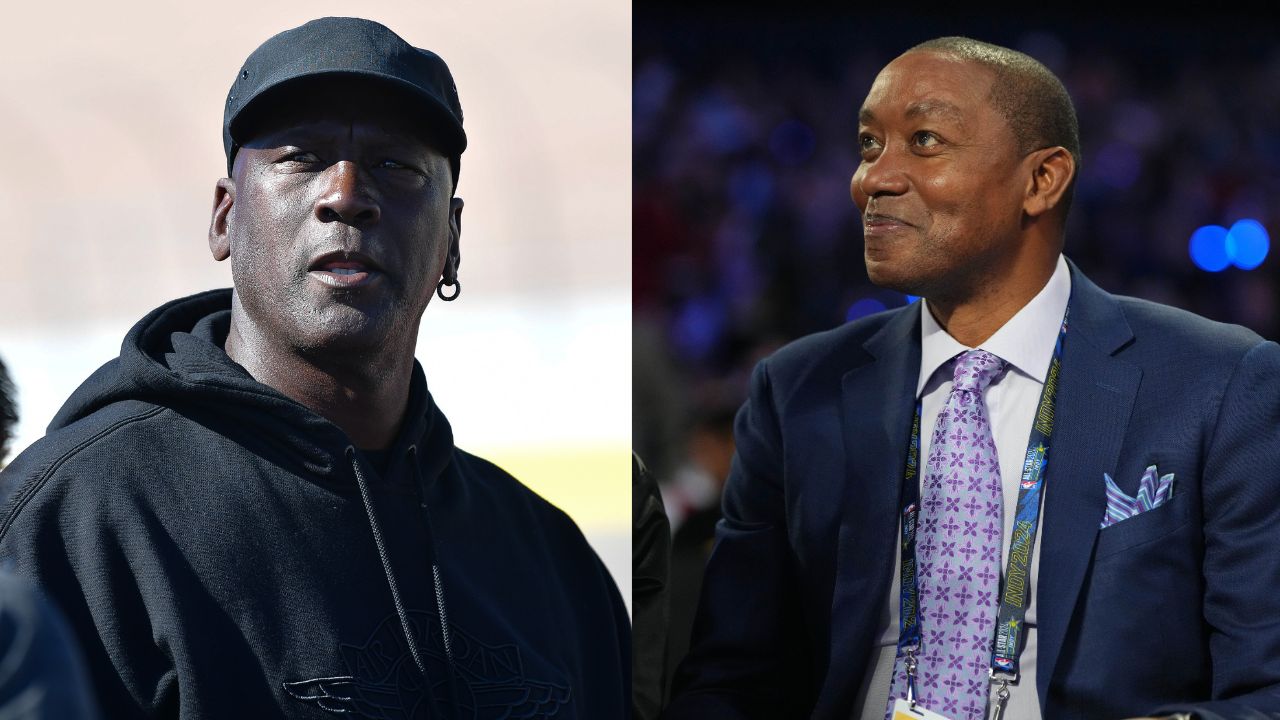 (L) Michael Jordan (R) Isiah Thomas