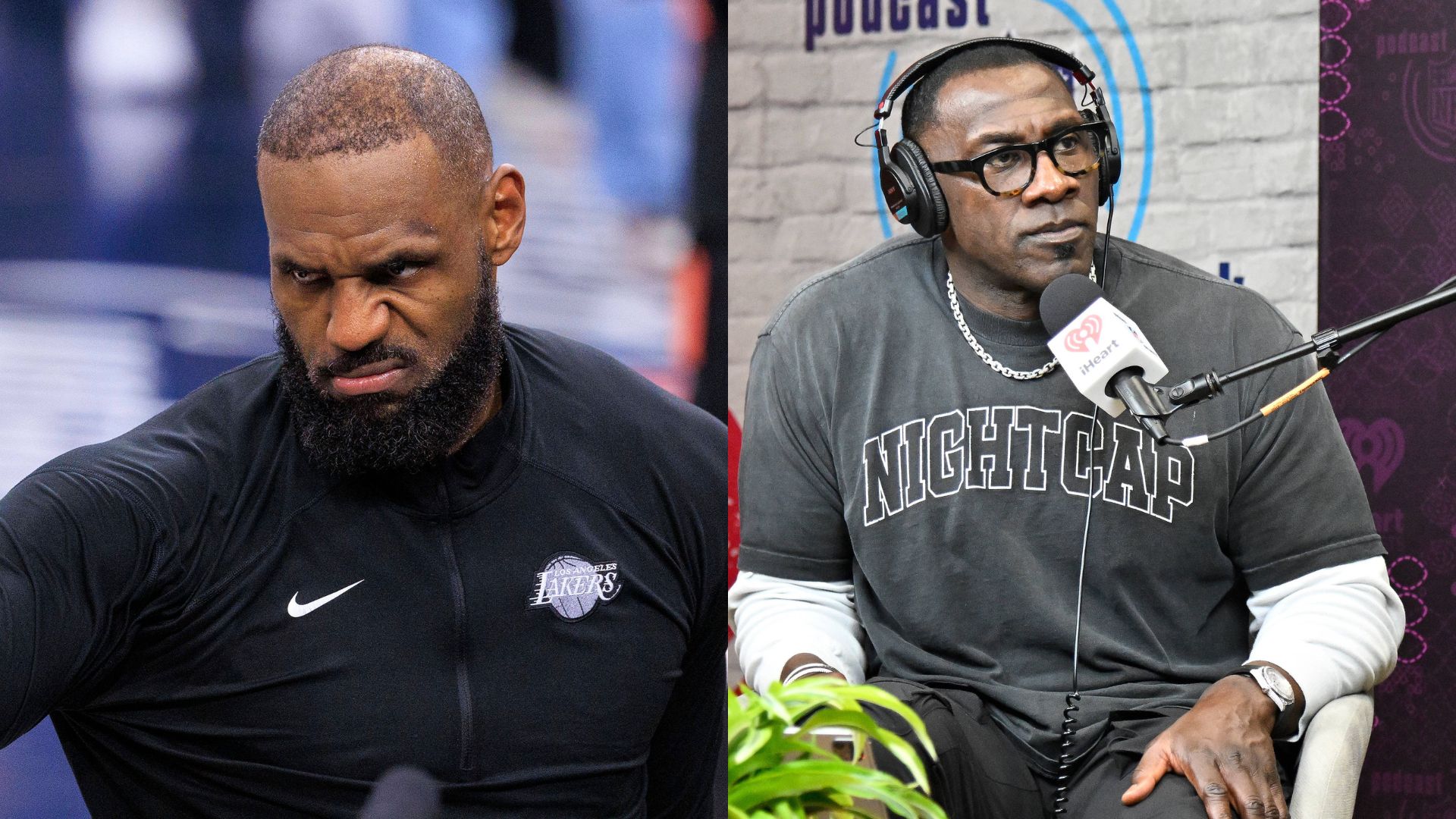 LeBron James (L) and Shannon Sharpe (R)