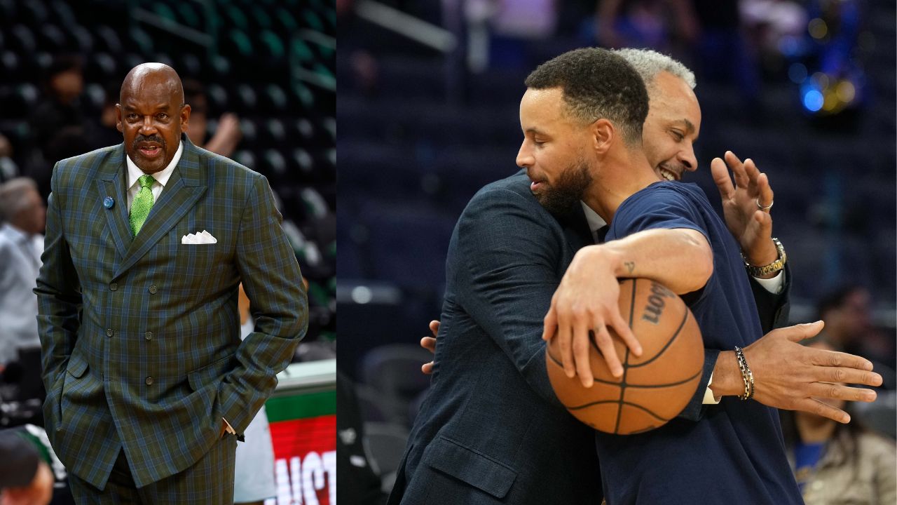 Cedric Maxwell (L), Steph Curry and Dell Curry (R)