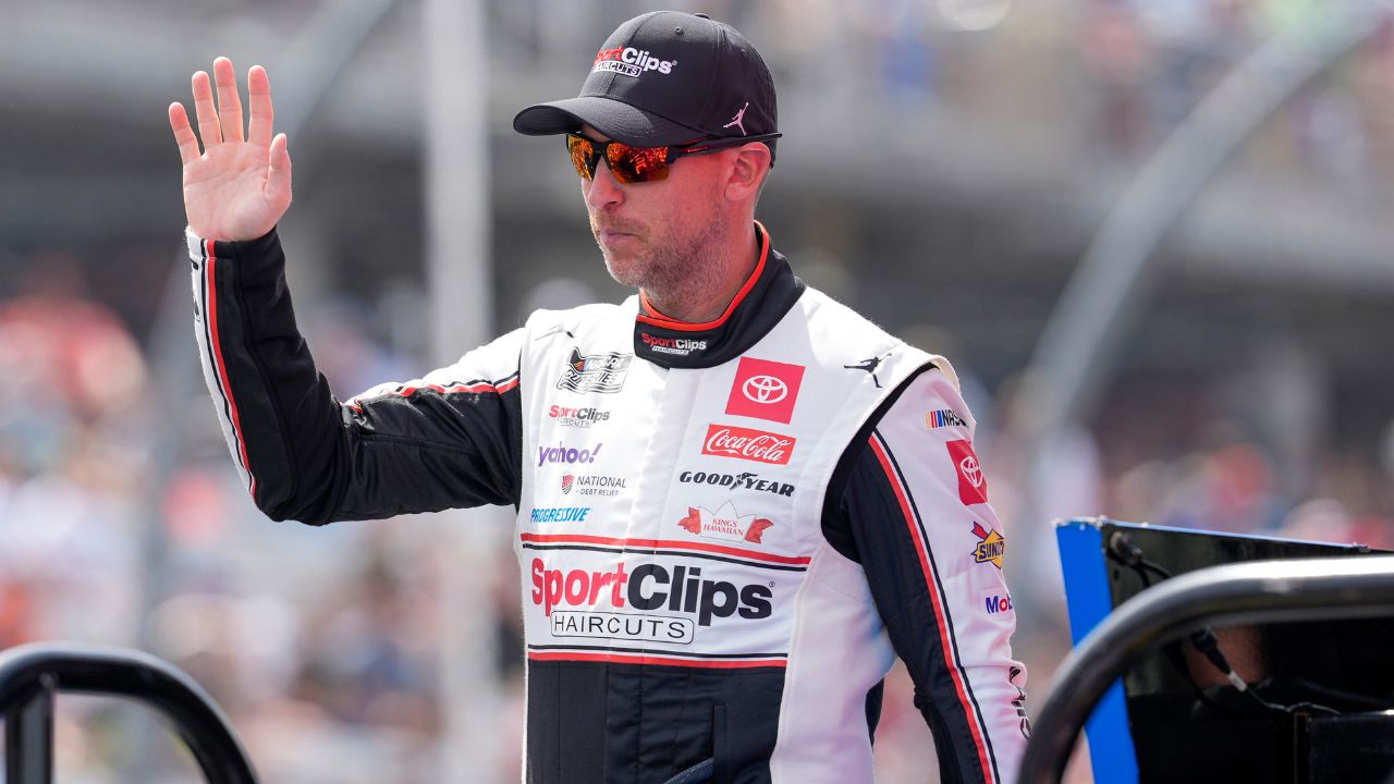 NASCAR Cup Series driver Denny Hamlin (11) during intros during the Goodyear 400 at Darlington Raceway.