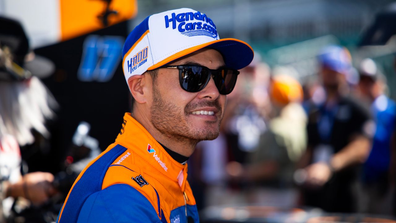 IndyCar Series driver Kyle Larson during Carb Day final practice for the Indianapolis 500 at Indianapolis Motor Speedway.