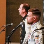 Ricky Stenhouse Jr. and Kyle Busch answer questions from the media at Charlotte Convention Center.
