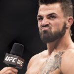 Mike Perry celebrates after defeating Alex Reyes at 1:19 in the first round during UFC Fight Night