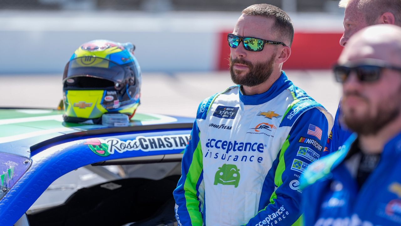 Driver Ross Chastain (19) on pit road during the Great Clips 200 at Darlington Raceway.