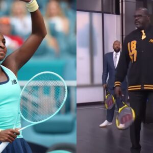 (L) Coco Gauff (R) Shaquille O'Neal