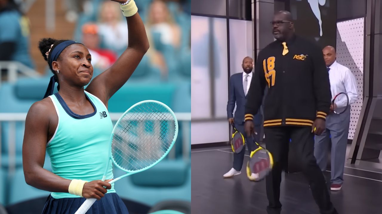 (L) Coco Gauff (R) Shaquille O'Neal