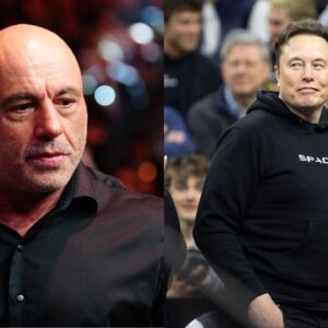 Joe Rogan (L) and Elon Musk (R)