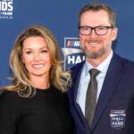 Dale Earnhardt Jr. and his wife Amy during the red carpet at Charlotte Convention Center Crown Ballroom.