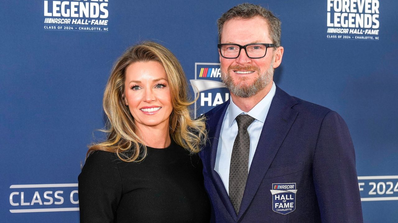 Dale Earnhardt Jr. and his wife Amy during the red carpet at Charlotte Convention Center Crown Ballroom.