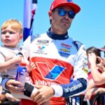 NASCAR Cup Series driver Kyle Larson (5) is introduced before the start of the Wurth 400 race at Texas Motor Speedway.