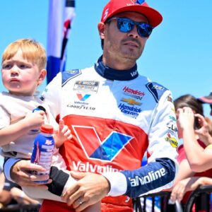 NASCAR Cup Series driver Kyle Larson (5) is introduced before the start of the Wurth 400 race at Texas Motor Speedway.