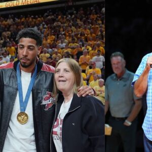 (L) John Haliburton, Tyrese Haliburton, and Brenda Haliburton (R) Charles Barkley