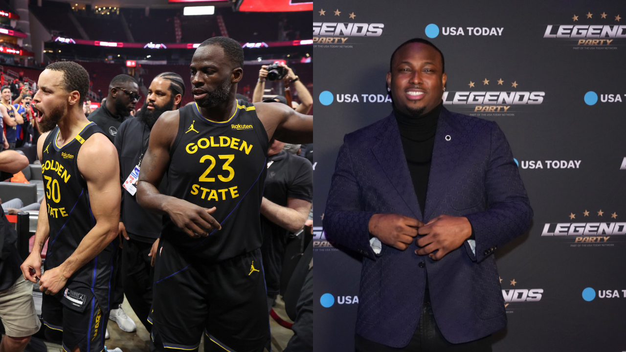 Stephen Curry and Draymond Green (Left) and LeSean McCoy (Right)