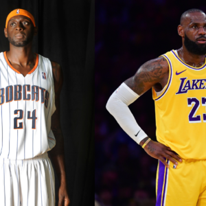 Darius Miles (L) and LeBron James (R)