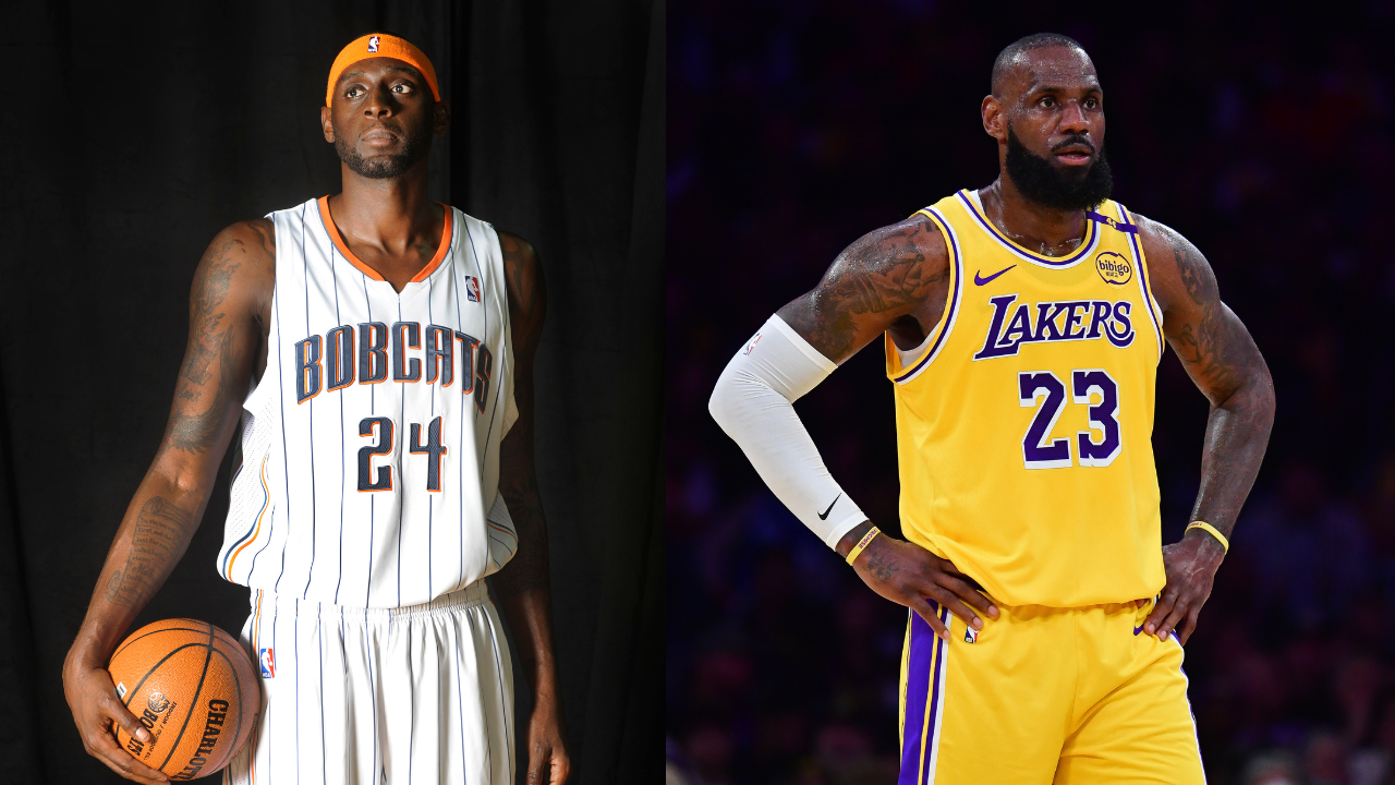 Darius Miles (L) and LeBron James (R)