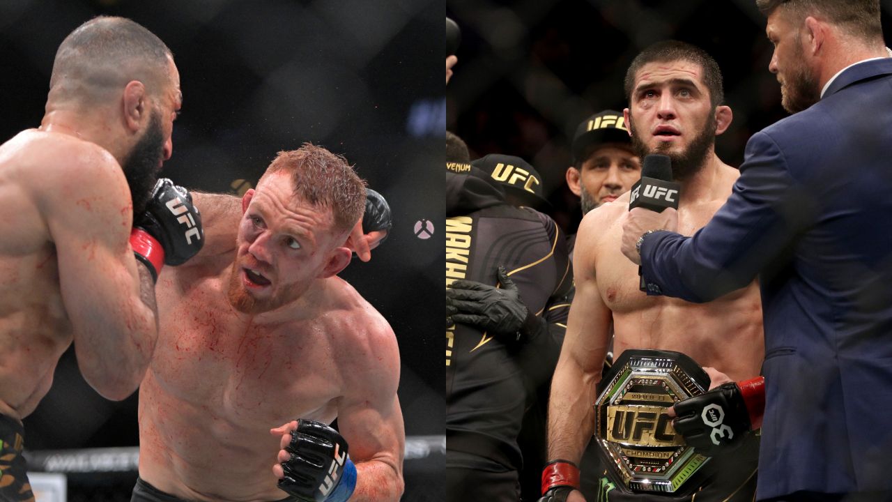 Jack Della Maddalena (L), Islam Makhachev (R)