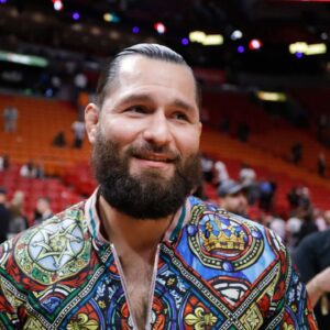 American MMA fighter Jorge Masvidal attends the game between the Miami Heat and the Atlanta Hawks at Miami-Dade Arena.
