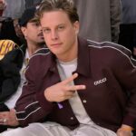 Cincinnati Bengals quarterback Joe Burrow attends the game between the Los Angeles Lakers and the Minnesota Timberwolves at Crypto.com Arena.