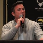 Chael Sonnen interacts with media during the Bare Knuckle 41 Media Day at Palms Casino Resort on April 4, 2023, in Las Vegas, Nevada, United States.