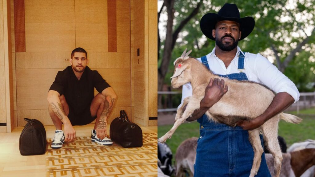 Alex Pereira (L), Jon Jones (R)