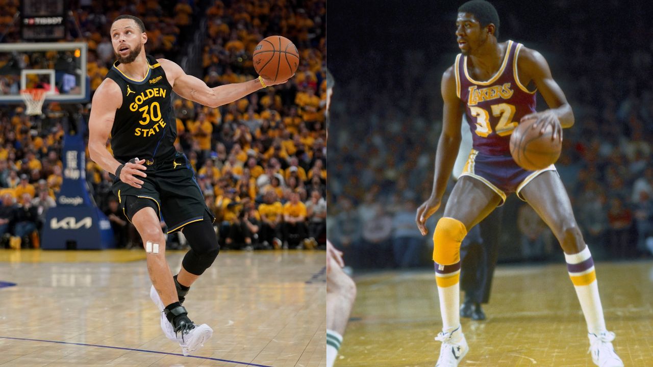 Steph Curry (L) and Magic Johnson (R)