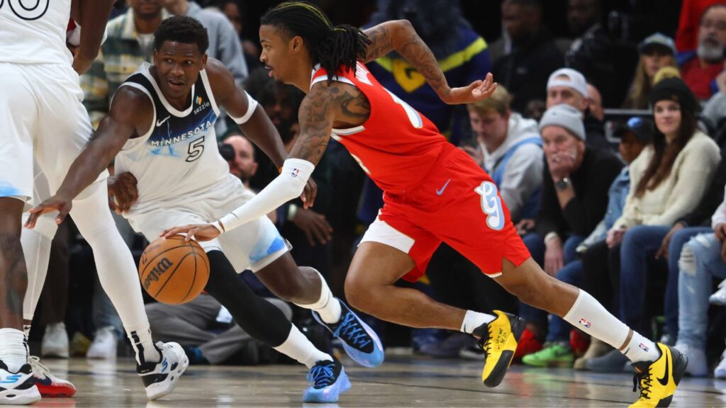 Anthony Edwards and Ja Morant, Wolves v Grizzlies