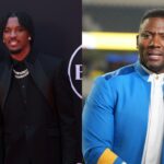 Jayden Daniels and his mother Regina Jackson and Ryan Clark