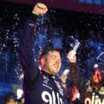 NASCAR Cup Series driver Alex Bowman (48) reacts after winning the Grant Park 165 at Chicago Street Race.