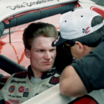Dale Earnhardt Jr., the 22-year-old race driving son of NASCAR superstar Dale Earnhardt Sr., ahead of the race at Nashville Speedway April 19, 1996. Credit: © Ricky Rogers / The Tennessean via Imagn Content Services, LLC.