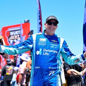 NASCAR Cup Series driver Michael McDowell (71) is introduced before the start of the Wurth 400 race at Texas Motor Speedway.