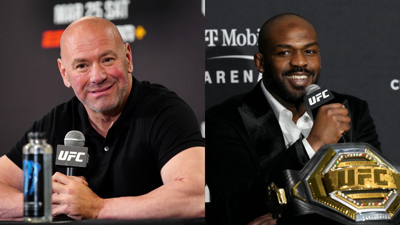 Dana White (L), Jon Jones (R)