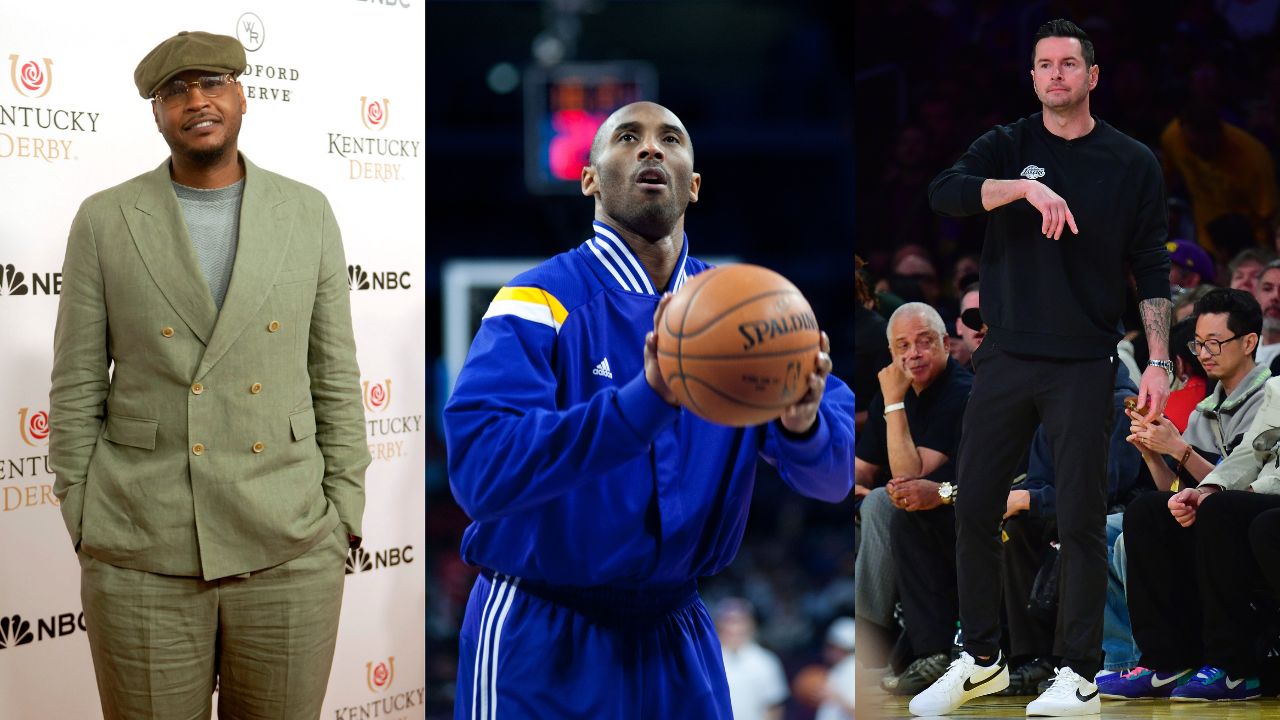 Carmelo Anthony (L), Kobe Bryant (C), JJ Redick (R)