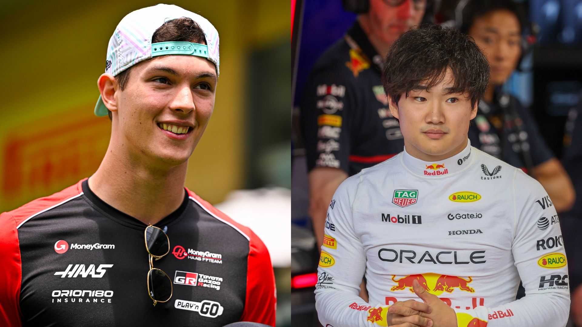 Oliver Bearman (L) and Yuki Tsunoda (R)