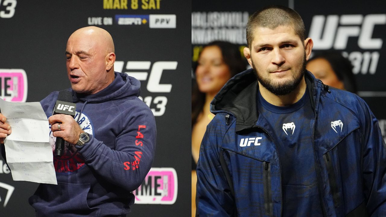 Joe Rogan (L), Khabib Nurmagomedov (R)