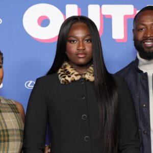 Gabrielle Union, Zaya Wade and Dwyane Wade at Out100 2024 at Neuehouse