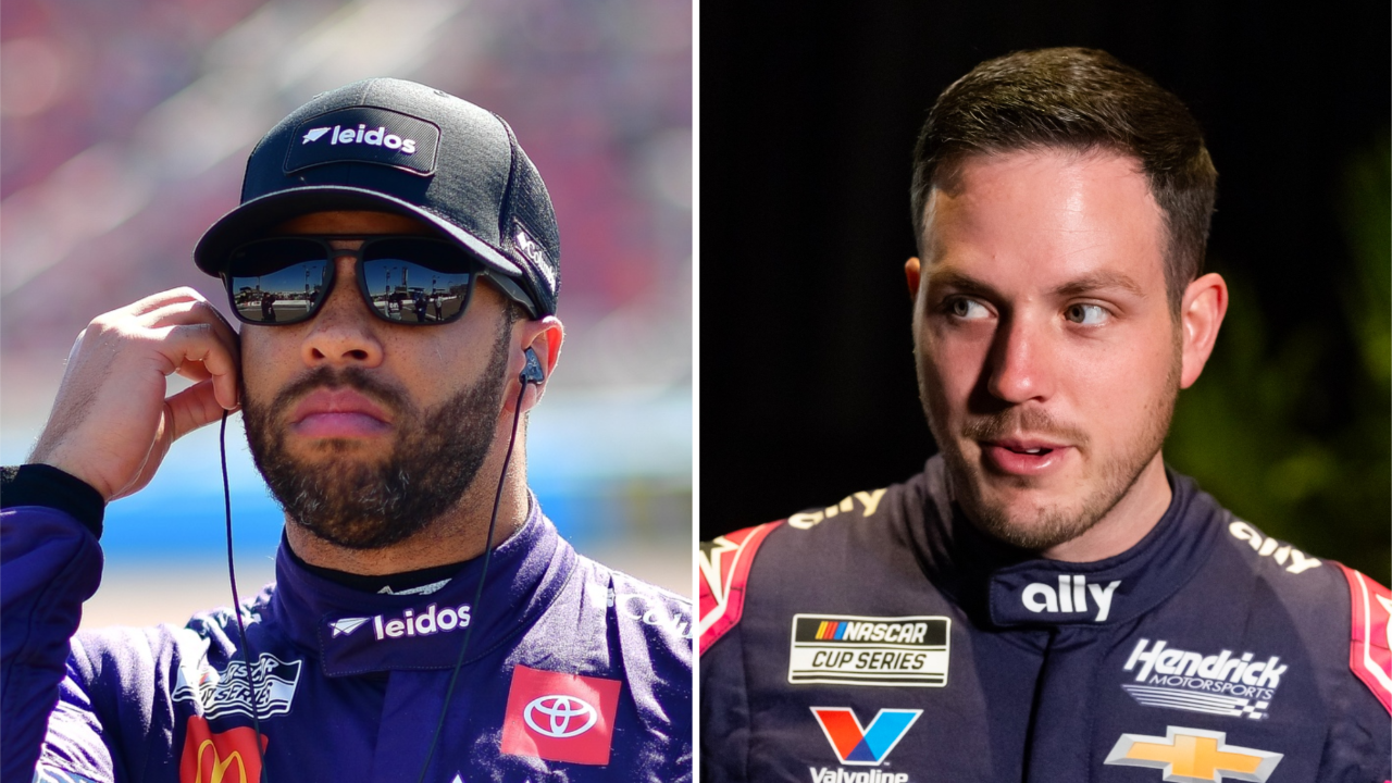 (L-R) NASCAR Cup Series drivers Bubba Wallace and Alex Bowman.