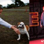 (L) Klay Thompson with his dog Rocco (R) Klay Thompson