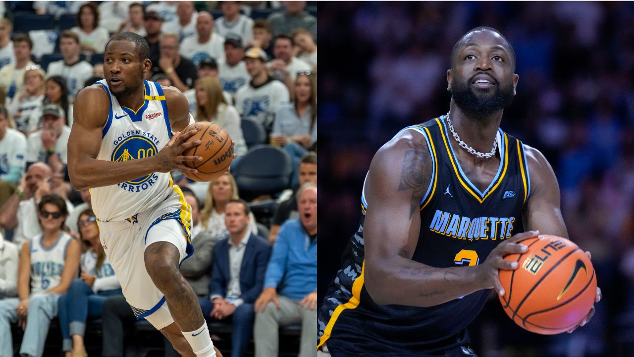 Jonathan Kuminga (L), Dwyane Wade (R)