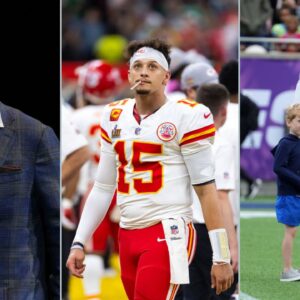 Peyton Manning (L), Patrick Mahomes (M) and Eli Manning(R).