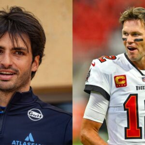 Carlos Sainz (L) and Tom Brady (R)