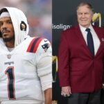 Cam Newton, Bill Belichick and Jordon Hudson