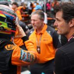 F1 - MIAMI GRAND PRIX 2025 WEBBER Mark (aus), former F1 driver and TV presenter, PIASTRI Oscar (aus), McLaren F1 Team MCL39