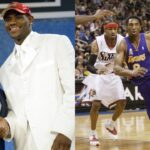 LeBron James (L), Kobe Bryant and Allen Iverson (R)