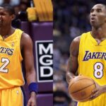 Samaki Walker (L) and Kobe Bryant (R)