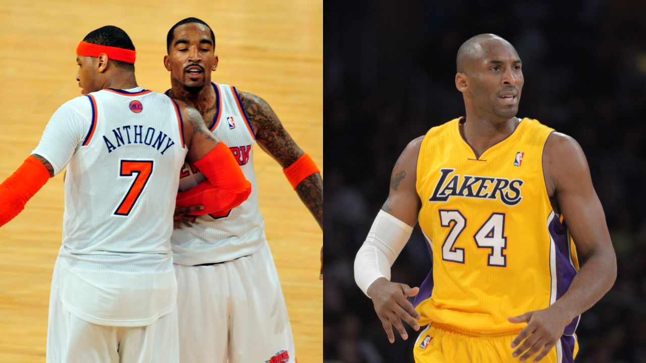 Carmelo Anthony, J.R. Smith, and Kobe Bryant.