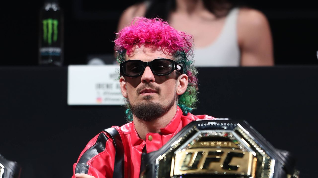 SEAN O'MALLEY speaks to the crowd during the fight week press conference,