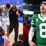 (L) Jayson Tatum (R) Aaron Rodgers