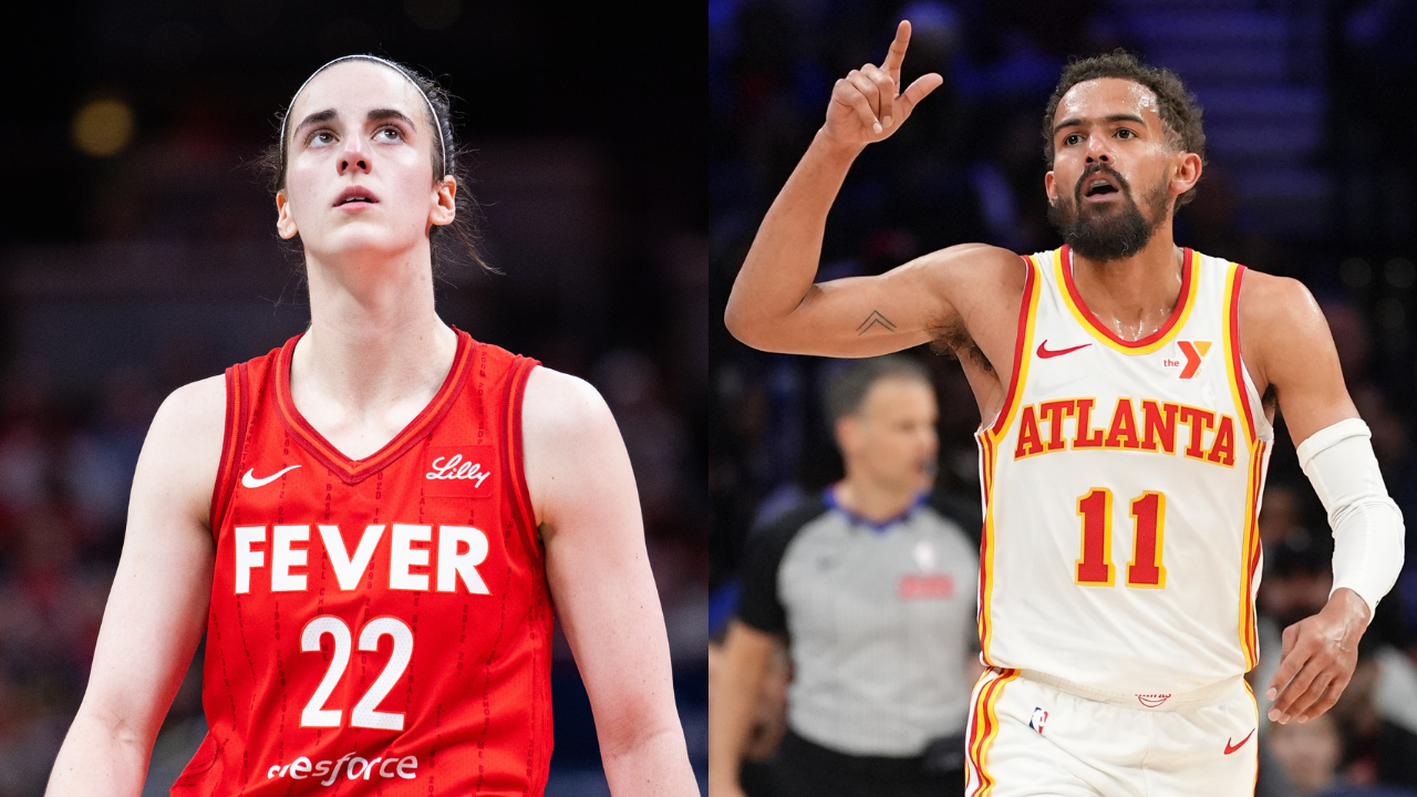 Caitlin Clark (L) and Trae Young (R)