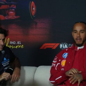 13.03.2025, Albert Park Circuit, Melbourne, FORMULA 1 LOUIS VUITTON AUSTRALIAN GRAND PRIX 2025 ,im Bild Lewis Hamilton (GBR), Scuderia Ferrari HP, Carlos Sainz Jr