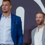 Fox NFL analyst Rob Gronkowski and kickoff analyst Julian Edelman during a Fox Sports media party in advance of Super Bowl LIX at Convention Center.
